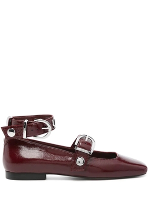 Maje studded leather Mary Jane pumps - Red