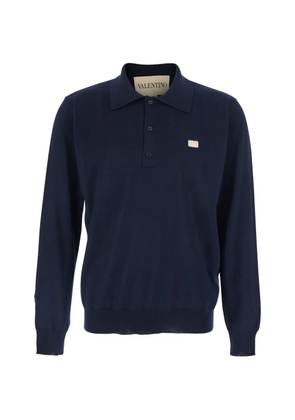Valentino Garavani logo-plaque polo shirt - Blue