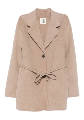 By Malene Birger tie-waist single-breasted blazer - Neutrals