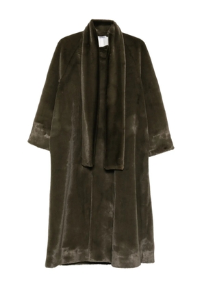 Parlor scarf-detail faux-fur coat - Green