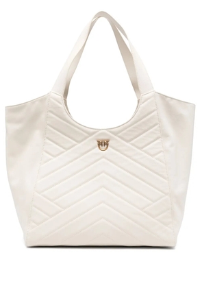 PINKO Love Birds-plaque tote bag - White