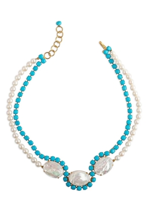 Bounkit Jewelry pearl-detailing necklace - Gold