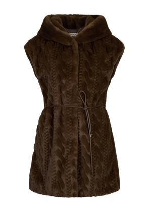 LIU JO faux-fur waistcoat - Brown