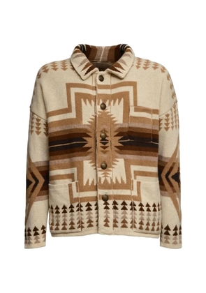 RAKKI buttoned geometric-print cardigan - Neutrals