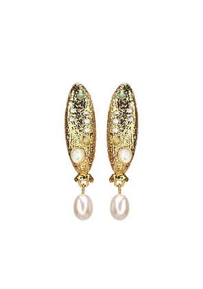 Lizzie Fortunato Sardina pearl drop earrings - Gold