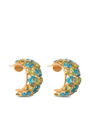 Bounkit Jewelry Sana peridot and quartz hoop earrings - Gold