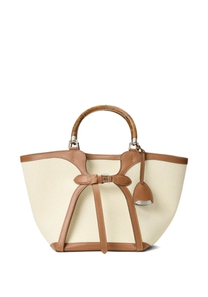 Ralph Lauren Collection wooden leather-trim tote - Neutrals