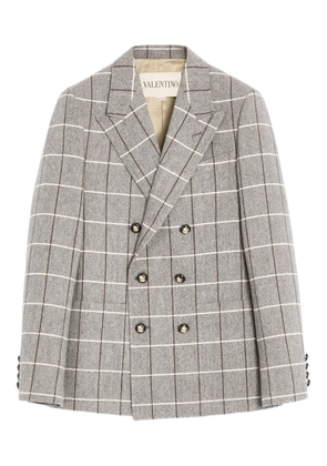 Valentino Garavani double-breasted check blazer - Grey