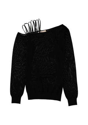 Circus Hotel shoulder strap long-sleeve sweater - Black