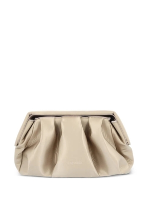 Themoirè ruched clutch bag - Neutrals