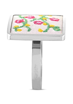 Swatch Vintage flower-embroidered ring - Silver