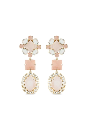 Bounkit Jewelry quartz and amethyst drop earrings - Pink