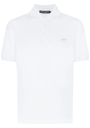 Dolce & Gabbana logo plaque polo shirt - White