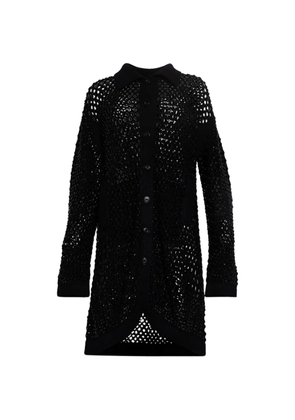 diotima open-knit cardi-coat - Black