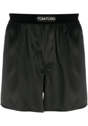 TOM FORD logo-waistband silk boxers - Black