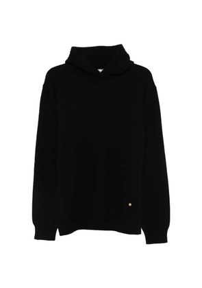 Greyed knitted hoodie sweater - Black