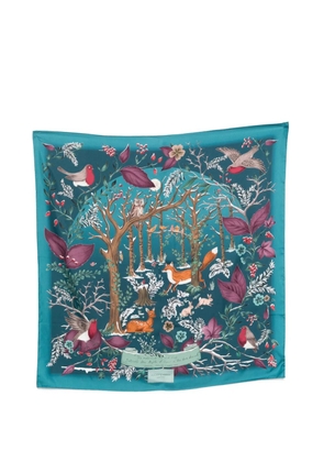 Aspinal Of London woodland print scarf - Blue