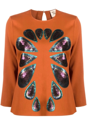 PAULA Lapis sequins blouse - Brown