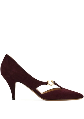 Ferragamo 70mm cut-out pumps - Red