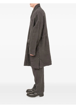 The Viridi-Anne button linen wool coat - Grey