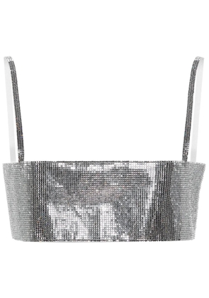 Nuè Mirror rhinestone-embellished crop top - Grey