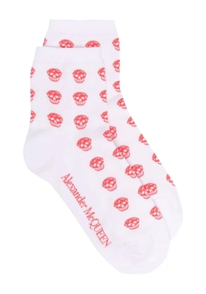 Alexander McQueen skull-knit ankle socks - White