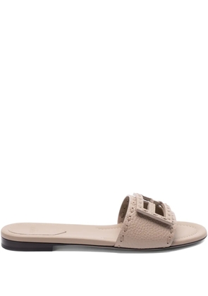 FENDI leather slides - Grey