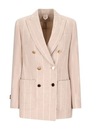 Max Mara Riom pinstripe coat - Neutrals