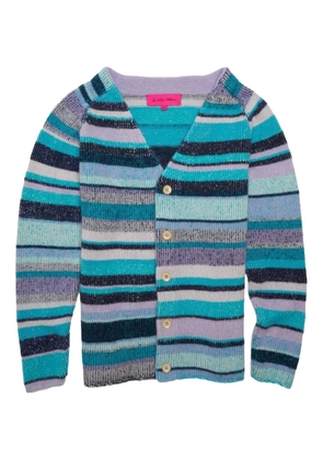 The Elder Statesman striped buttoned cardigan - Blue