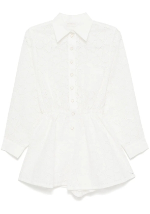 ZIMMERMANN crush embroidered playsuit - White