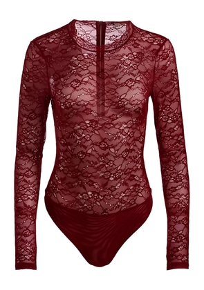 alice + olivia Tayen lace crew-neck bodysuit - Red