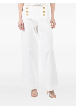 Françoise buttoned cotton trousers - White