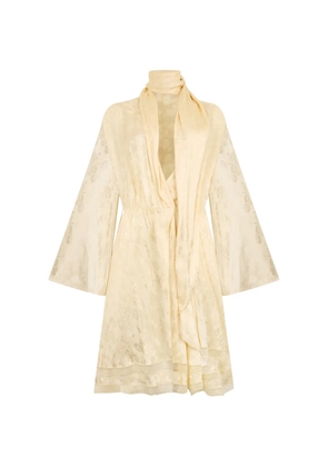 Philosophy Di Lorenzo Serafini floral-motif tie midi dress - Neutrals