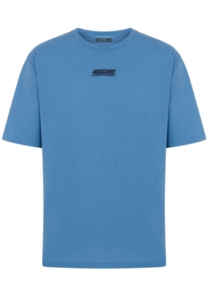Moschino logo-embroidered cotton T-shirt - Blue