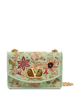 Valentino Garavani floral-embroidered shoulder bag - Green