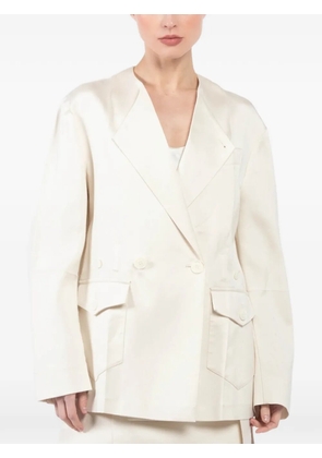 Setchu Origami double-breasted belted blazer - White