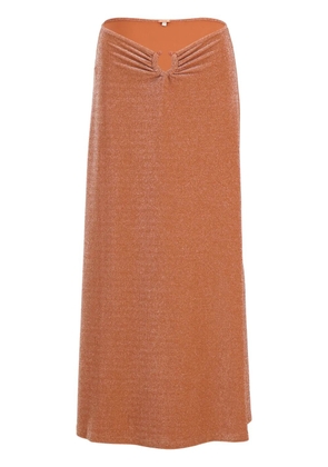 Johanna Ortiz Rainstorm lurex-detail midi skirt - Orange