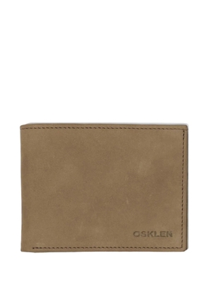 Osklen debossed-logo suede wallet - Brown