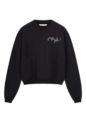ROUGH. logo-embroidered sweatshirt - Black