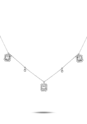 LB Exclusive pre-owned 14K white gold diamond necklace - Silver