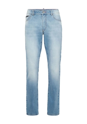 Philipp Plein logo-plaque straight-cut jeans - Blue