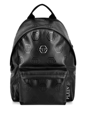 Philipp Plein monogram-embossed backpack - Black