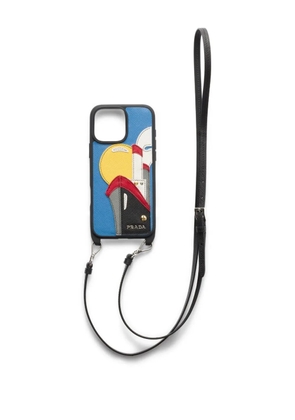 Prada embroidered iPhone 16 Pro Max case - Blue