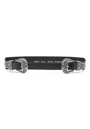 Golden Goose double buckle leather belt - Black