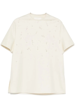 Jil Sander faux-pearl T-shirt - Neutrals