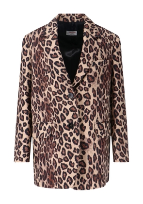 Alberto Biani leopard-print single-breasted blazer - Neutrals