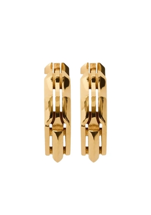 Burberry shield-shaped sterling-silver earrings - Gold