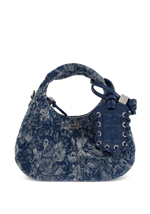 GANNI floral-pattern tote bag - Blue