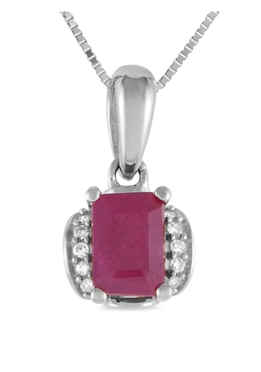 LB Exclusive 14K white gold diamond and ruby necklace - Silver