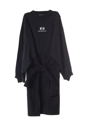 Balenciaga Pre-Owned 2010s logo-embroidery cotton dress - Black